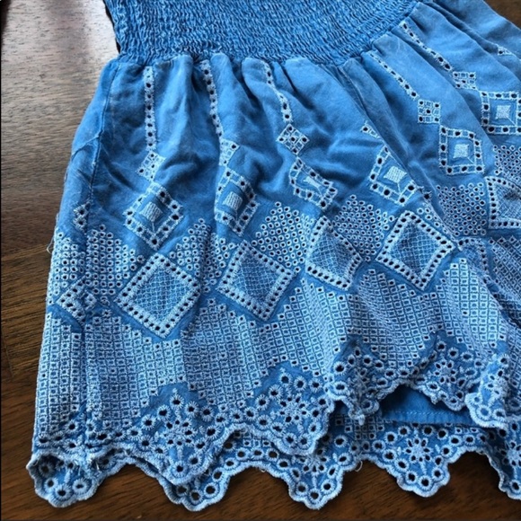 Detailed blue romper jumpsuit - Picture 9 of 9